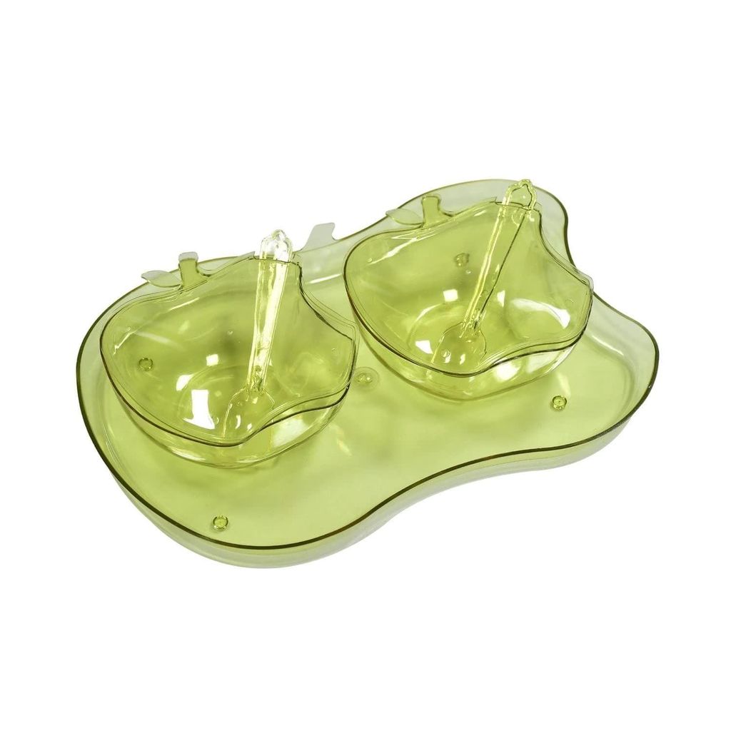 Store4hope A Apple Shape 2Piece Serving Set of Bowl with Spoon & Tray. Dinnerware Serving Snacks & Pickle view 2