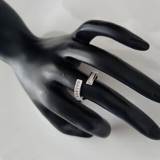 Stylish Rhodium-Plated AD-Studded Finger Adjustable Ring view 2