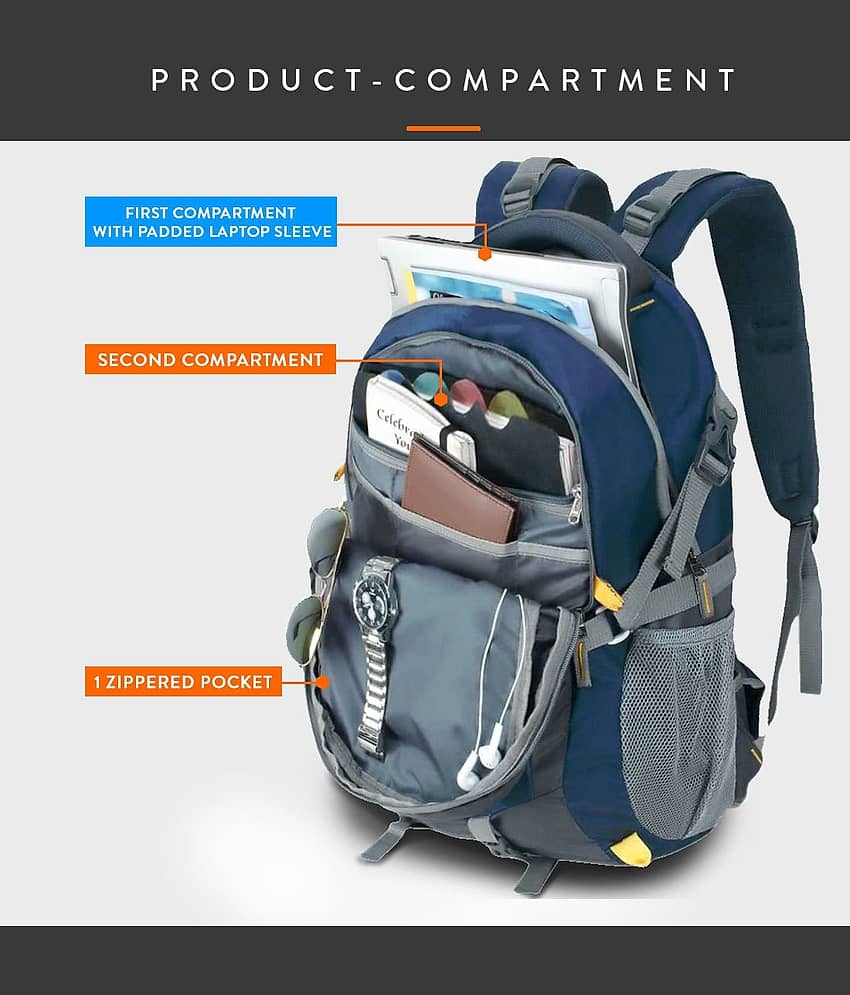Lunar's 50 Ltrs Blue Backpack view 2