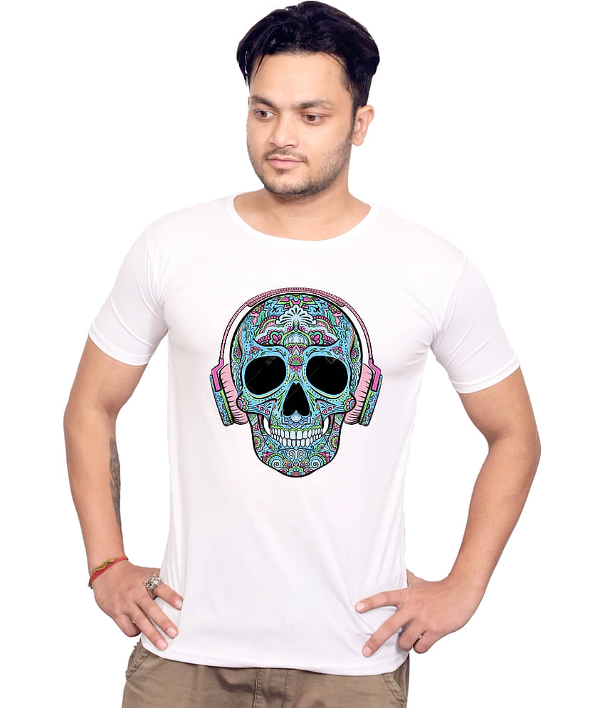Nityanand Enterprises White Cotton Blend T-Shirt