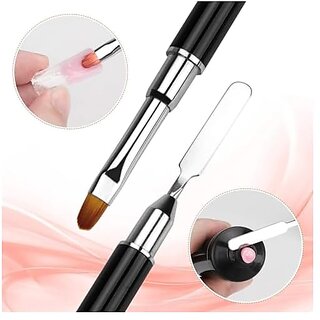 2 Pack of Polygel Brush and Picker Dual-Ended 2 IN 1 Design Stainless Steel Gel Nail Brush Polygel Slice Tool for PolyGel UV Gel Acrylic Nails Extension Quick Building Gel view 2
