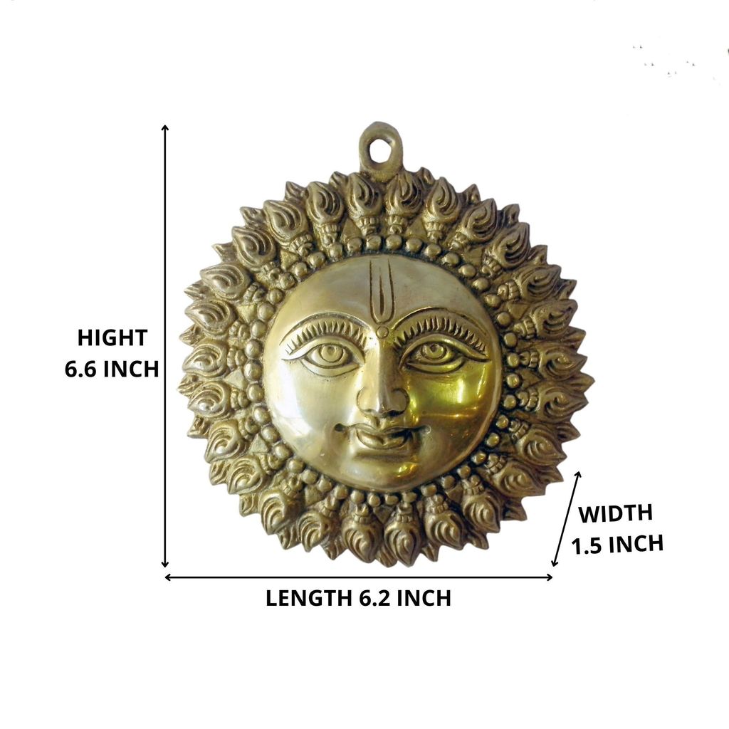 Handcrafted Brass Shankh Design Sun Wall Hanging view 2