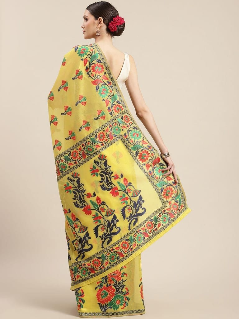 Women's Cotton Jamdani Saree With Unstiched Blouse Piece view 2