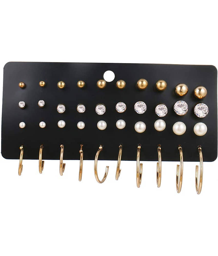 YouBella Jewellery Earrings for Women Combo of Stud Tops Earring for Women and Girls (Multi-color) (YBEAR_32862), medium view 2
