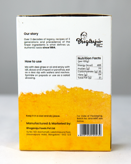 Bhogarajus Groundnut Chutney Powder with Garlic - 100 grams view 2