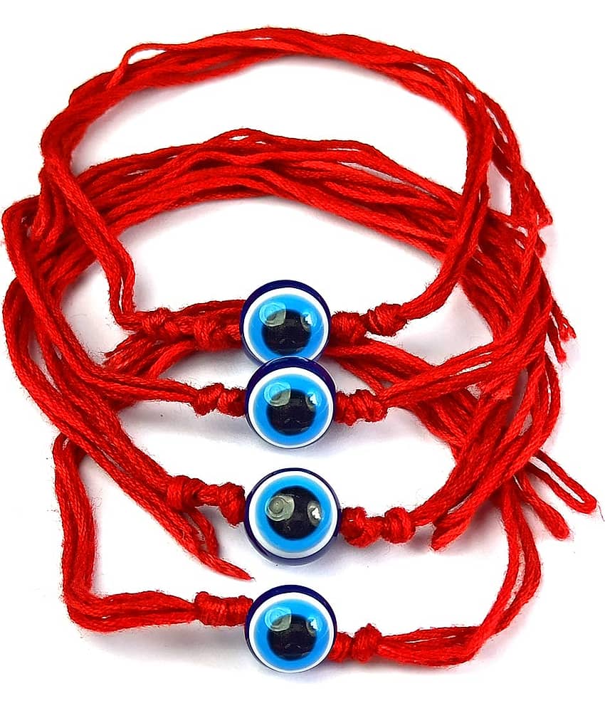 thriftkart Rakhi Set Red 5pc Evil Eye Thread Bracelet Rakhi view 2