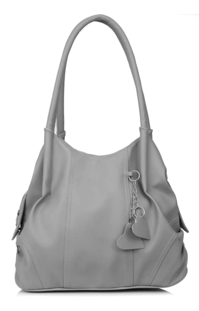 Chic & Spacious Women's Shoulder Tote – Elegant Handbag with Heart Charm view 2