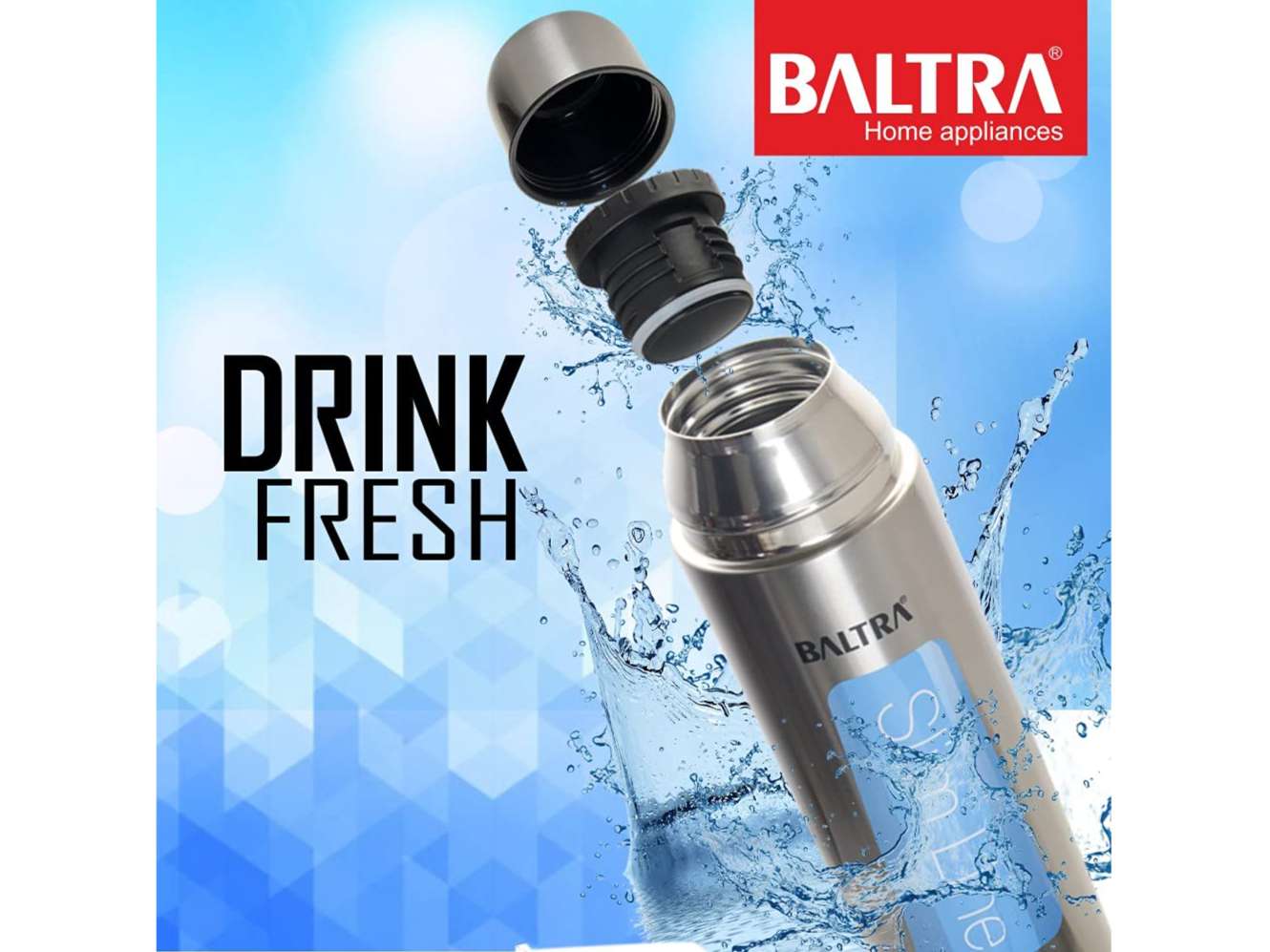 BALTRA Bullet 500ml Thermosteel Water Bottle Stainless Steel Hot & Cold Double Walled Leak Proof Vacuum Flask, Water Bottle for Office view 2