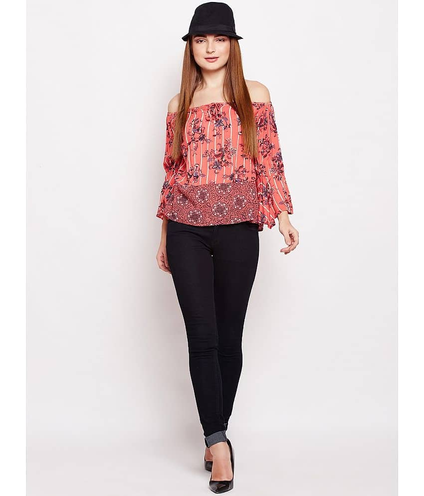 Oxolloxo Women's Viscose Regular Top ( Pink ) view 2