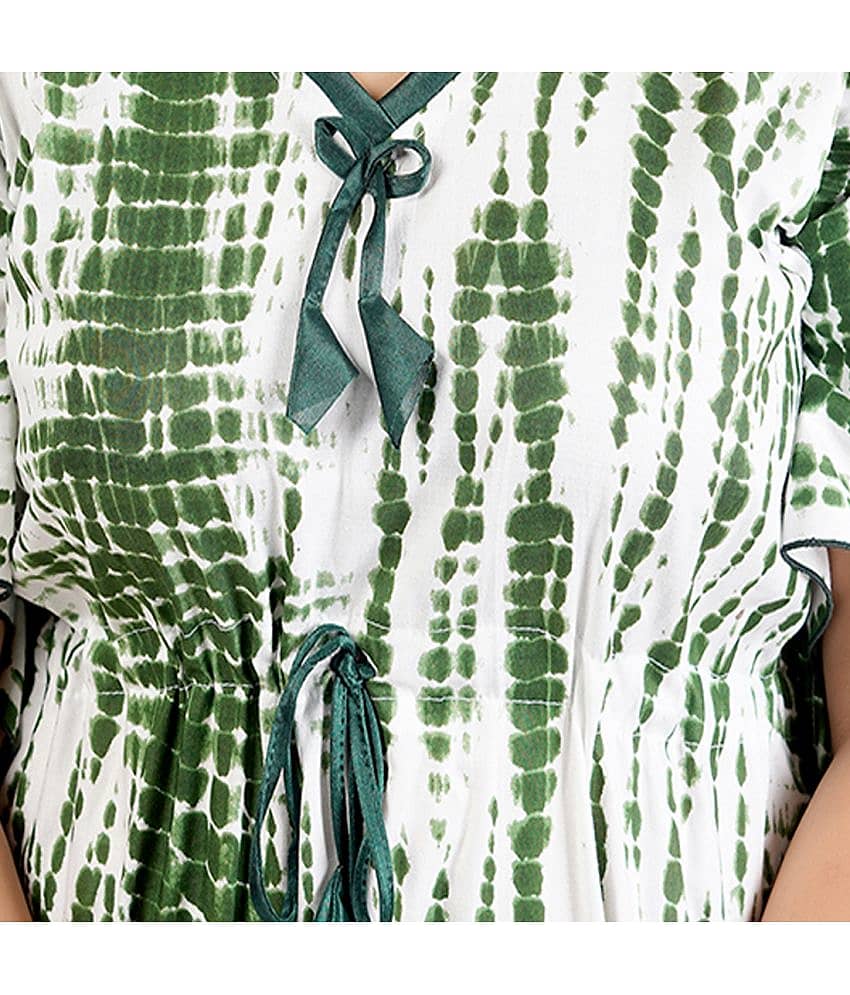 Gutthi Green Satin Women's Nightwear Kaftan Night Dress ( Pack of 1 ) view 2