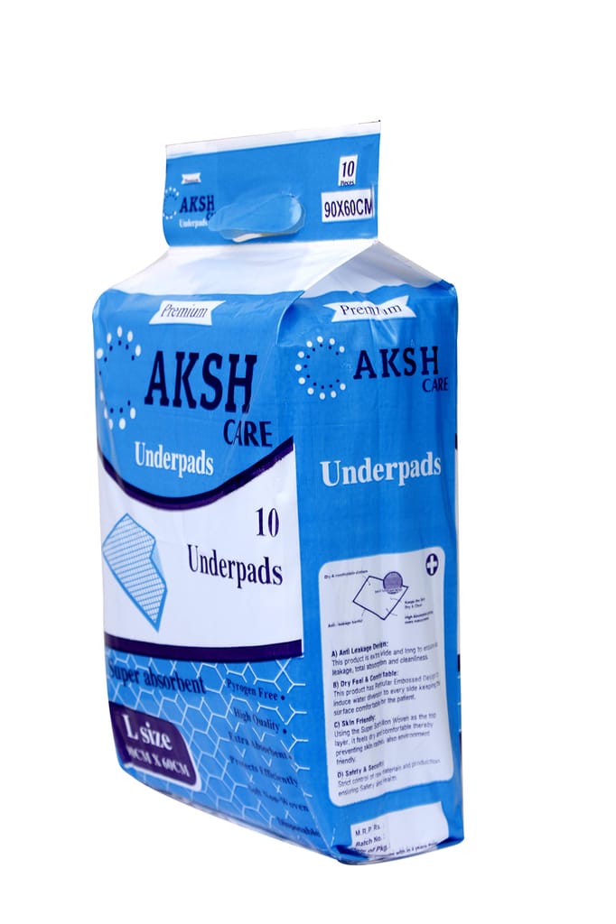 Aksh Disposable Underpad Sheet (Pack of 30 Pcs, Blue, Size: 60x90 cms) with super absorbent polymer for Bedwetting Protection view 2