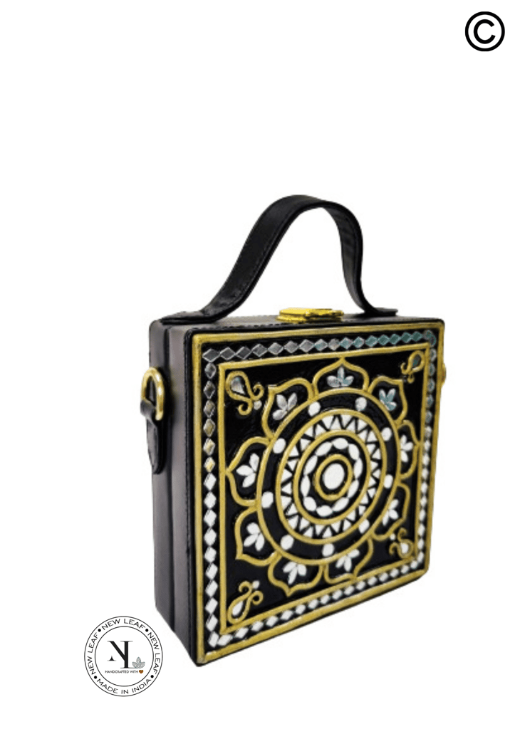 Mini Glamour Lippan Art Black Handcrafted Box Bag view 2