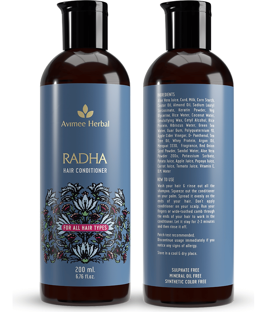 Avimee Herbal Radha Conditioner Strengthens & Repairs Hair with Keratin, Rice Protein & ACV 200 ml (Pack of 1) view 2