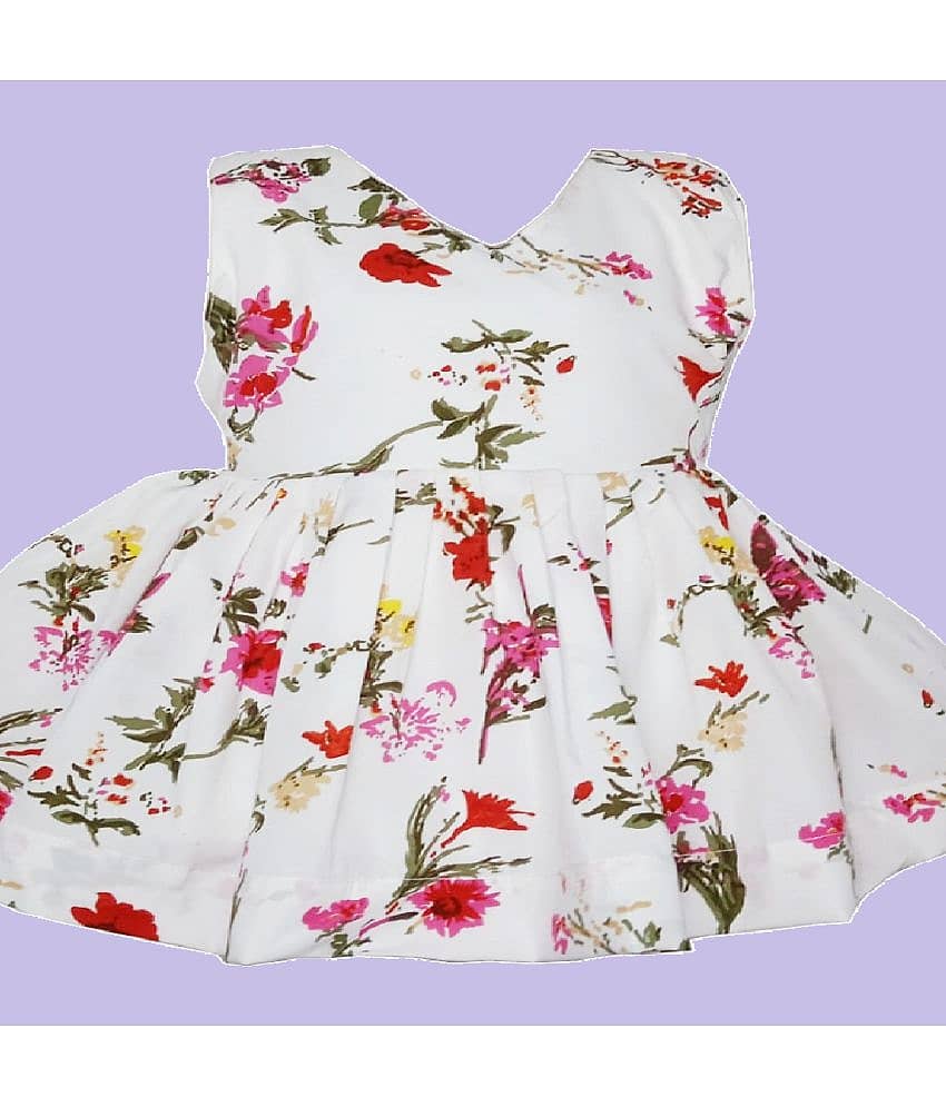 harshvardhanmart.com Pack of 1 Baby Girls Crepe Frock ( White ) view 2