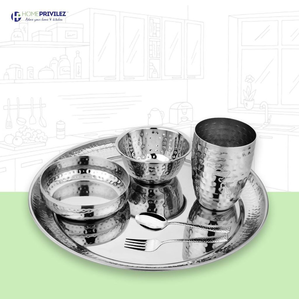 Ellora Classic Stainless Steel Dinner Set (24 pcs) view 2