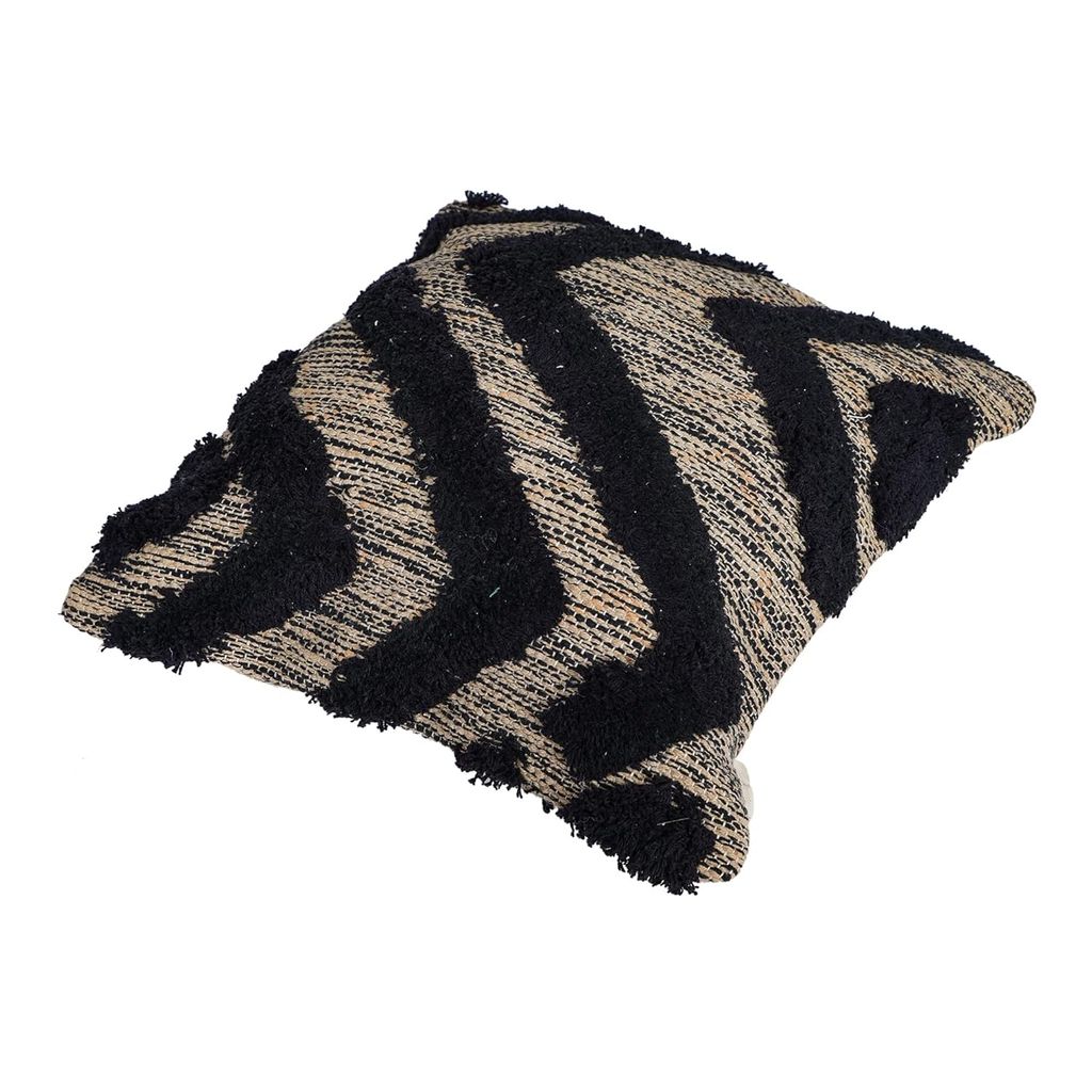 Lalawat-Export Cushion Cover Cotton Throw Pillows Boho Handmade Knit case Sofa Decor Fringes (Square, 16x16 Inches) LLE_29 view 2