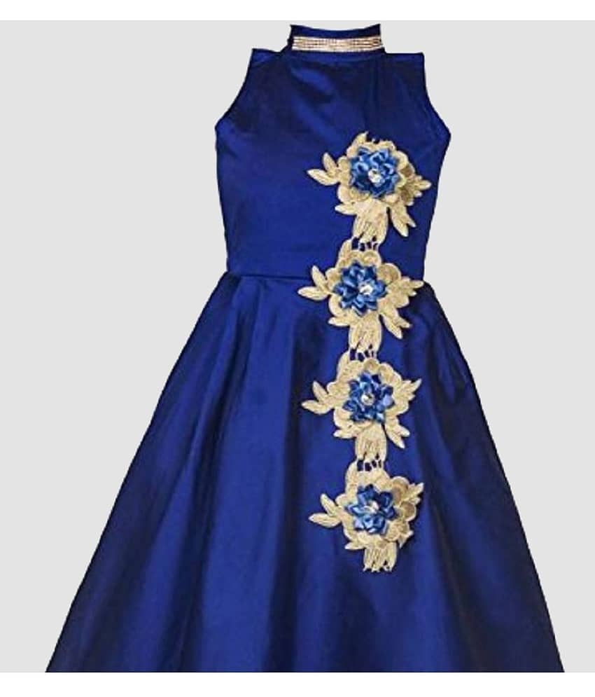 9stiches - Blue Cotton Baby Girl Frock ( Pack of 1 ) view 2