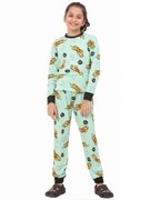 Ninos Dreams Boys Cotton Full Sleeves Coord Set with Lion Print-Green view 2