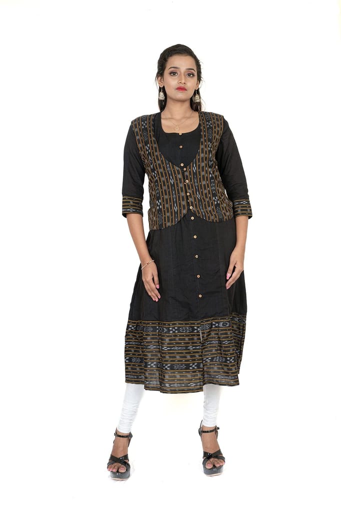 GHL � GUENDICHA HAAT LLP Sambalpuri Certified Handloom Women's Pure Cotton Jacket view 2