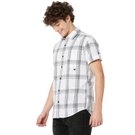 Mufti White & Navy Check Slim Fit Casual Shirt view 2