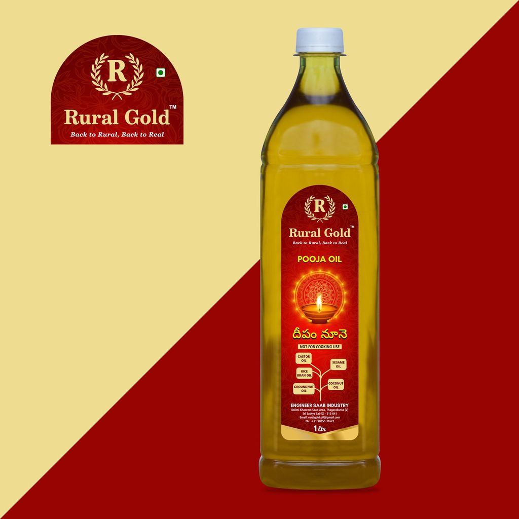 Rural Gold 100% Pure Cold Pressed Deepam Oil, 1 LTR view 2