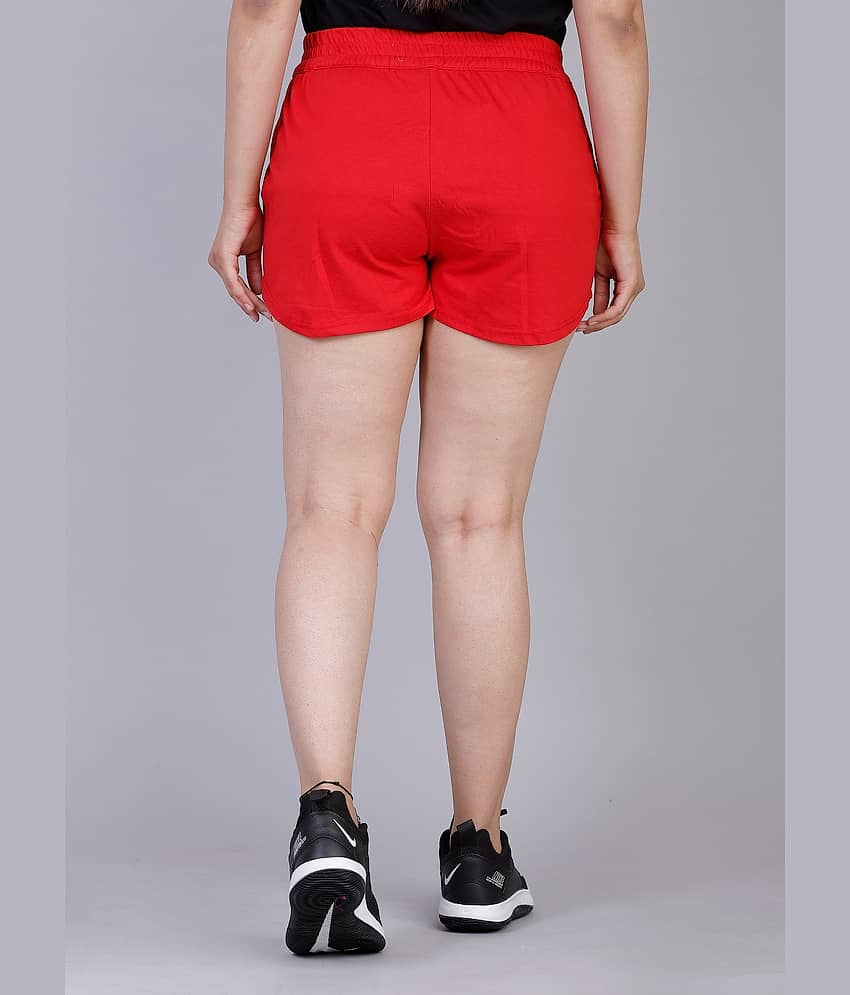 Scrott Fitness Cotton Hot Pants - Red view 2