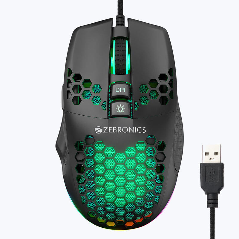 Zebronics Crosshair Premium Gaming RGB USB Mouse with Up to 7200 Dpi view 2