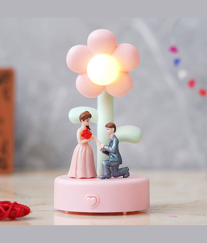 eCraftIndia Pink & Blue Lovely Couple Statue Figurine Showpiece view 2