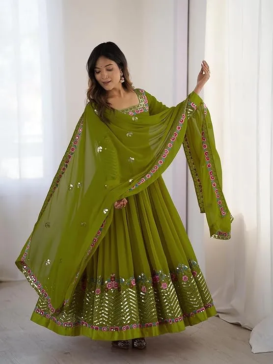 Women Anarkali Suit Set with Dupatta view 2