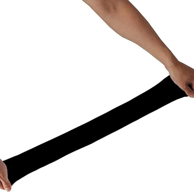 CHINTELS UV Sun Protection Arm Sleeves with Thumb hole Microfibre Arm Warmer, Pack of 3 (Black) view 2