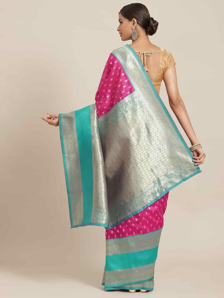 Women's Banarasi Art Silk Saree With Unstiched Blouse Piece view 2