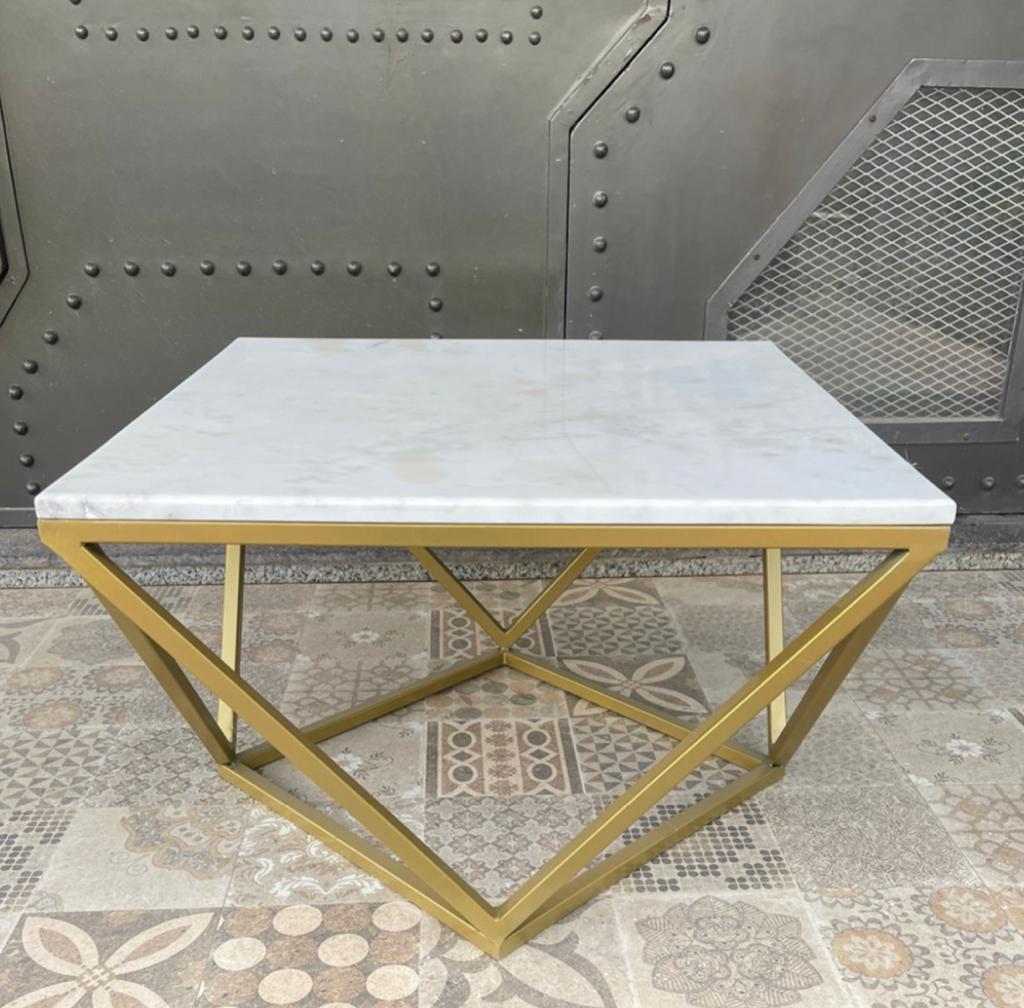 Marble Top Iron Base Coffee Table view 2