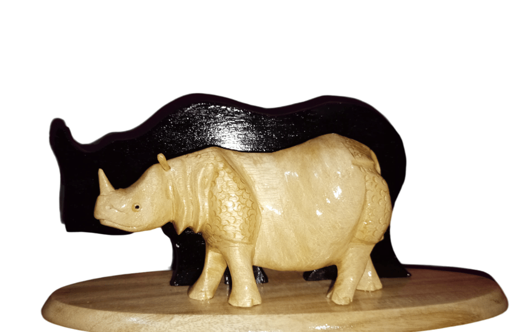 Wooden Rhino view 2