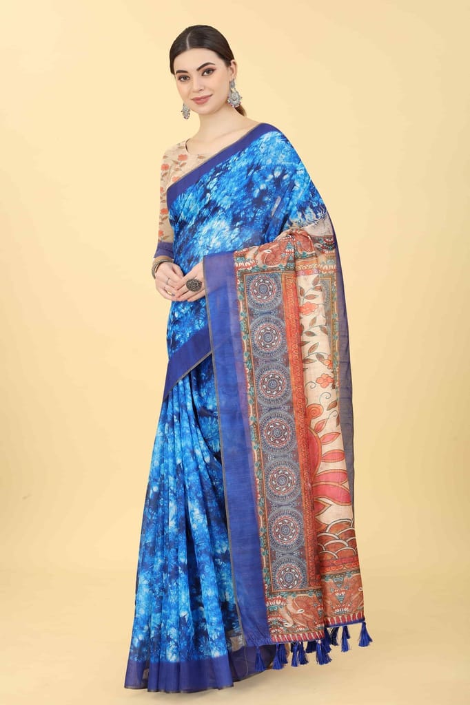 Women's Kalamkari Digital Printed Saree view 2