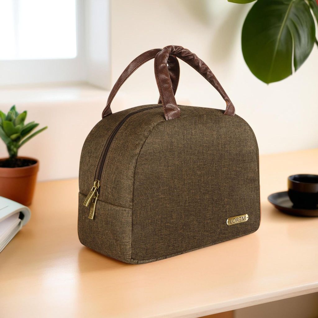 LOREM Premium Leather Tiffin/Lunch Bag � 13L Capacity, Insulated for 5-6 Hours, Water-Repellent, Adjustable Strap, Multi-Pocket � Ideal for Office, School, Picnic, Travel view 2