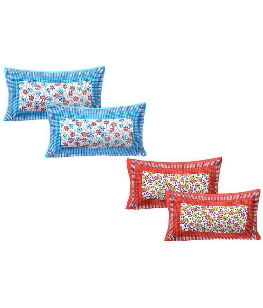 AJ Home Pack of 4 Cotton Multi Pillow Cover (17 X 27 Inch)