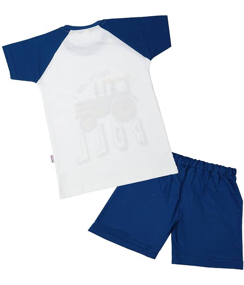 CATCUB Pack of 1 Boys Cotton T-Shirt & Shorts Set ( Blue ) view 2