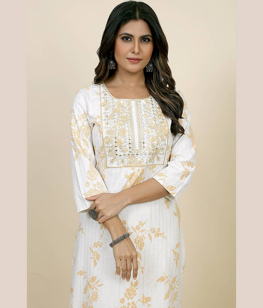 SARRAS Cotton Flex Printed Straight Women's Kurti - Brown ( Pack of 1 ) view 2