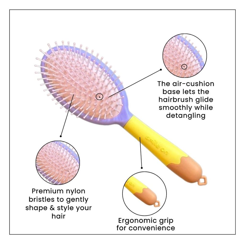 Hair Brush with Strong & Flexible Nylon Bristles for Daily Use view 2