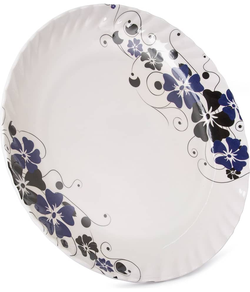 HomePro Flower Design Plates Navy Blue Melamine Dinner Set ( Pack of 1 ) view 2