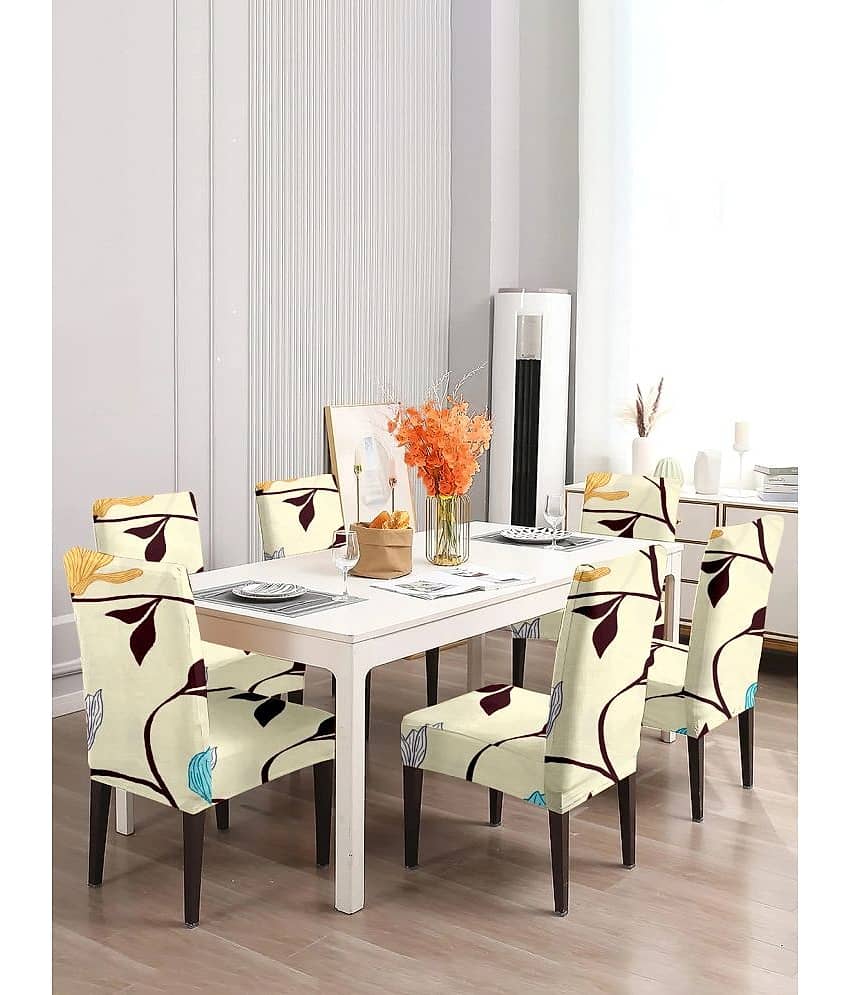 Cortina 6 Seater Polyester Chair Cover ( Pack of 6 ) view 2