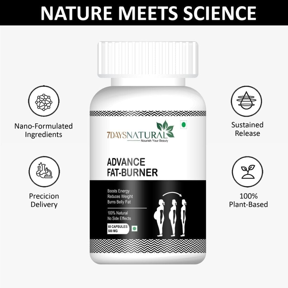 7Days Natural Advanced Fat Burner Capsule | Loose Inches capsule for Men and Women view 2