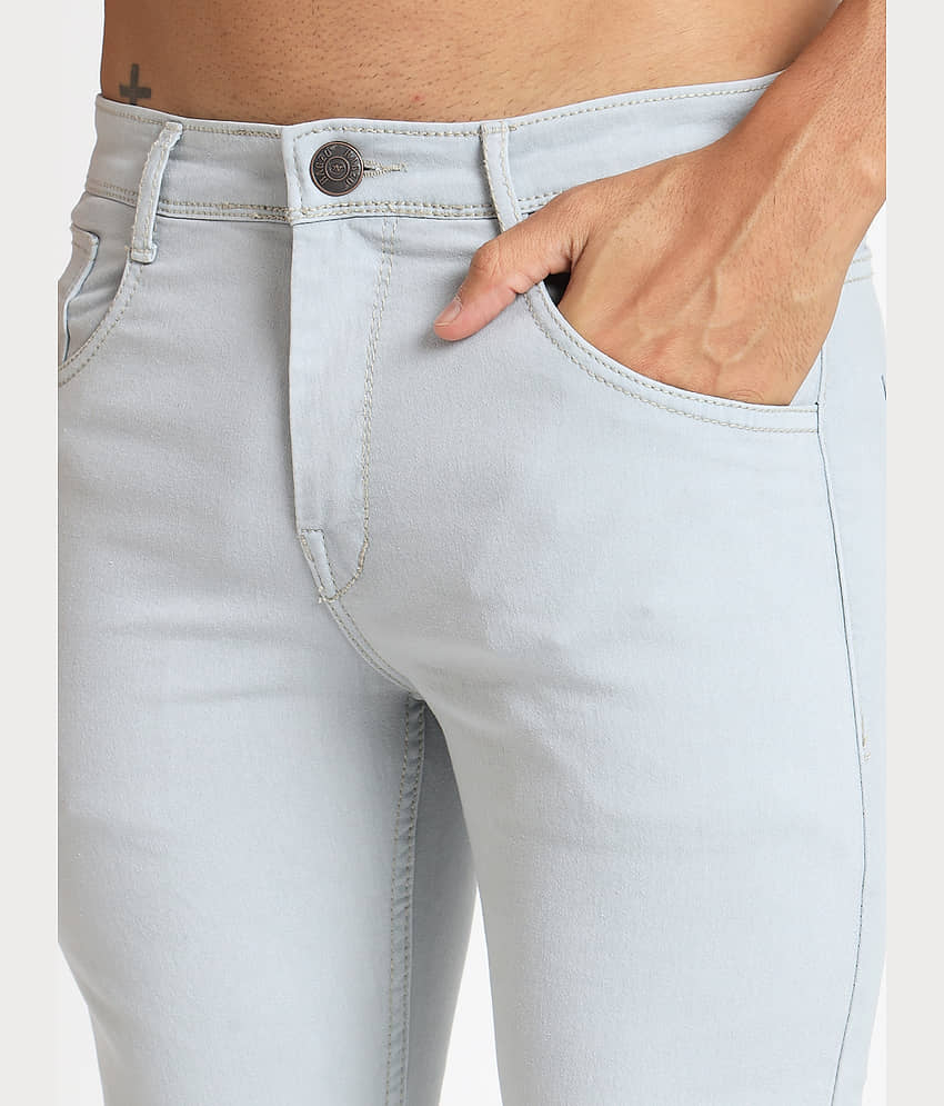 RAGZO Slim Fit Cuffed Hem Men's Jeans - Light Grey ( Pack of 1 ) view 2
