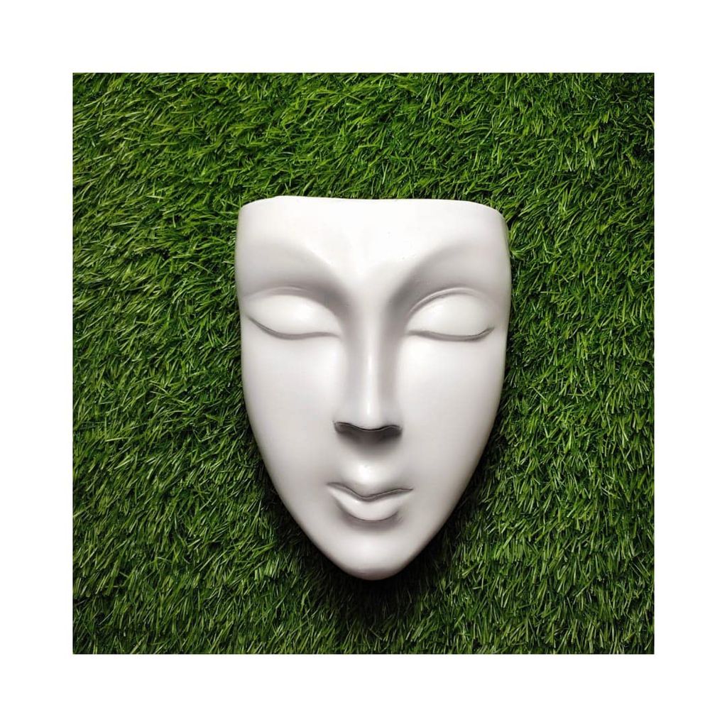 DZIGN Face Planter, White Head Planter for Home Decor and Garden Hanging. White Female Face Planter Pack of 1. view 2