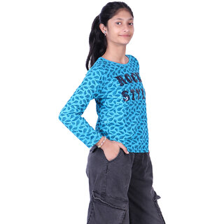 Kid Kupboard Cotton Girls T-Shirt, Blue, Full-Sleeves, 12-13 Years KIDS8271 view 2