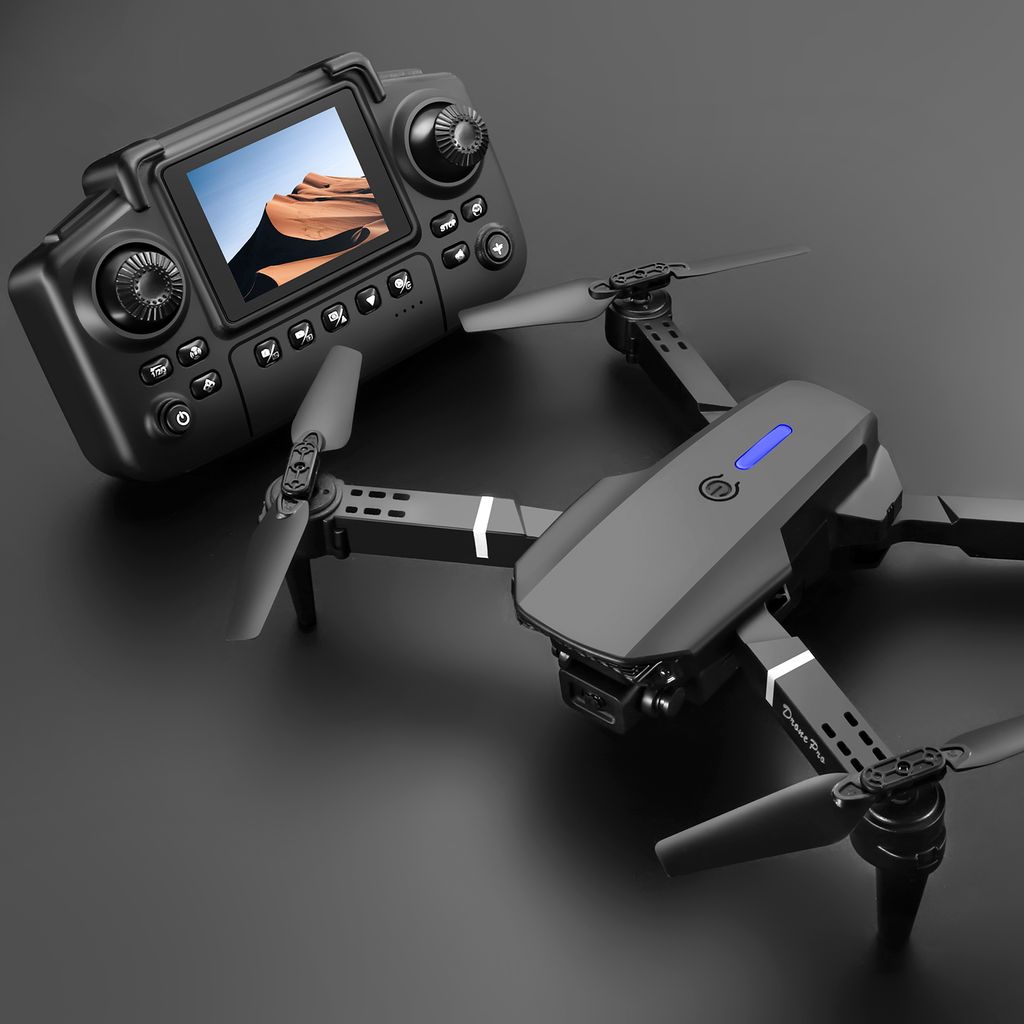 E88 Pro Drone with 4K HD Dual Camera | Double Battery & 8GB Memory Card Free | Optical Flow Stability for Smooth Flight | Foldable RC Quadcopter with Smart Screen Remote Control & Carrying Case view 2