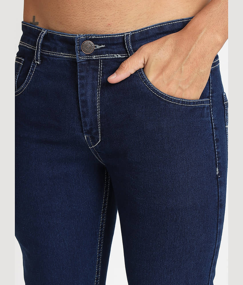 RAGZO Slim Fit Cuffed Hem Men's Jeans - Navy Blue ( Pack of 1 ) view 2
