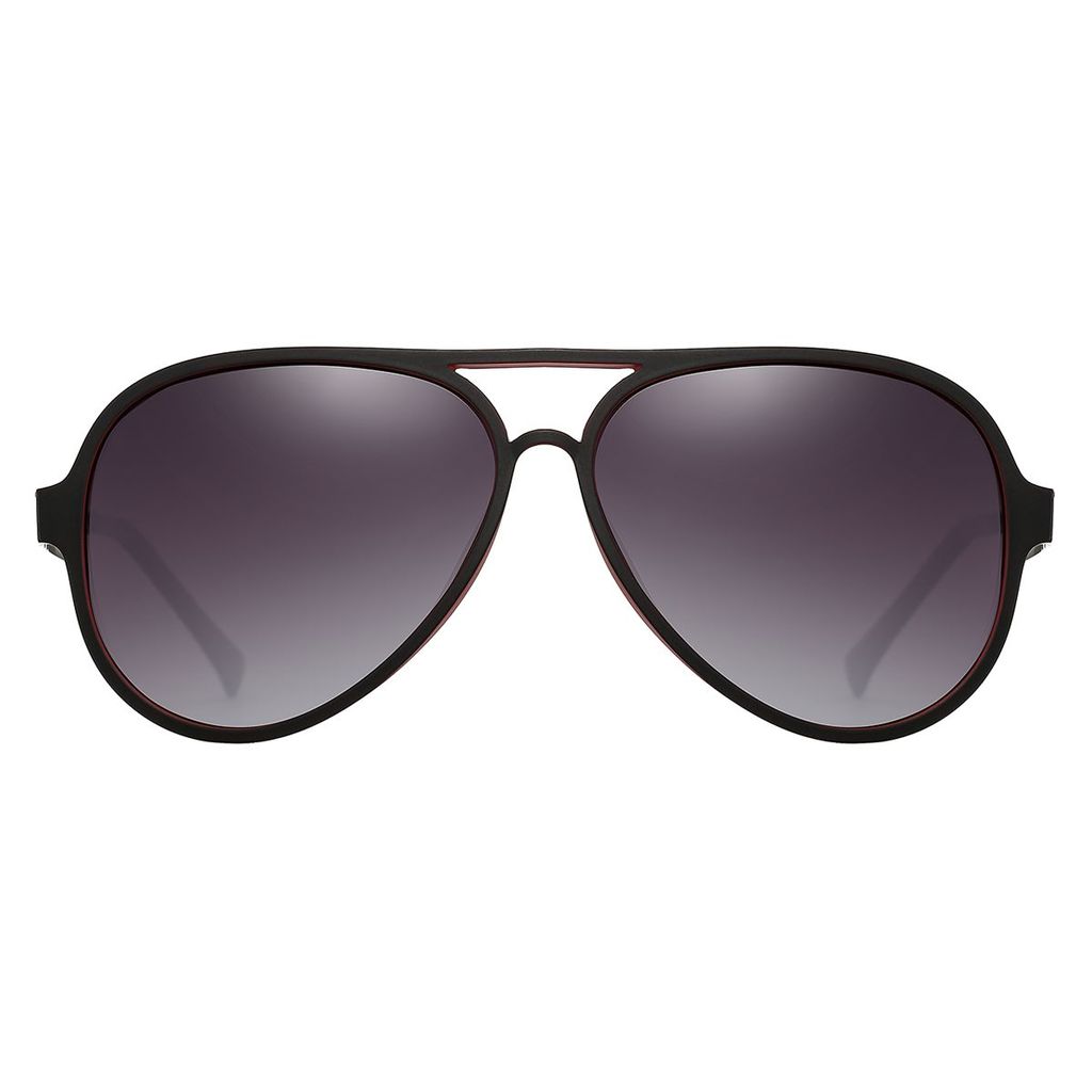 PARIM Polarized Men's Aviator Sunglasses Black::Red Frame / Grey Lenses | SKU 1024 R1 view 2