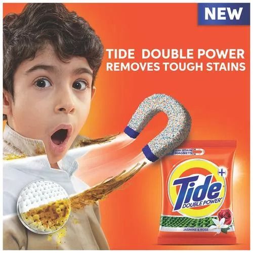 Tide Double Power Jasmine & Rose Detergent Powder, 1 Kg view 2