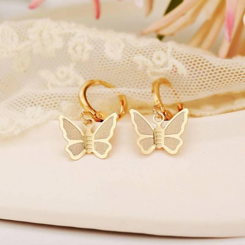 Pinapes Elegant Gold Plated Butterfly Clip-On Earrings for Women & Girls view 2
